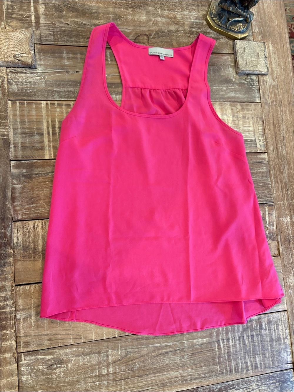 Current Affair Hot Pink High Low Racerback Sleeveless Blouse Size L - Picture 2 of 7